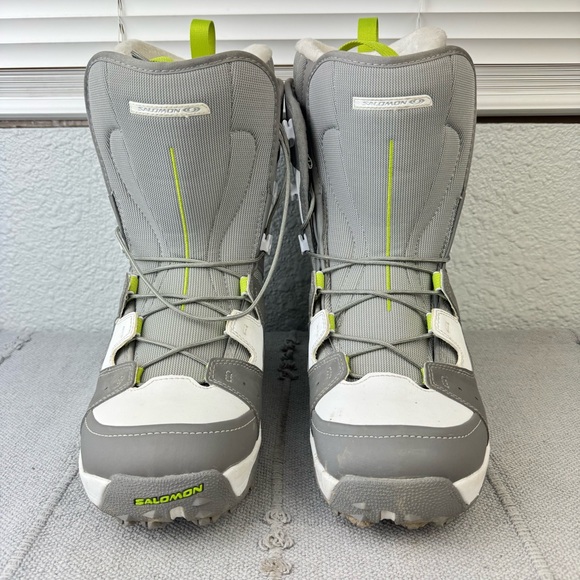 Salomon Ivy Snowboarding Snowboard Boots Gray Green Women Size 8 - Picture 2 of 8